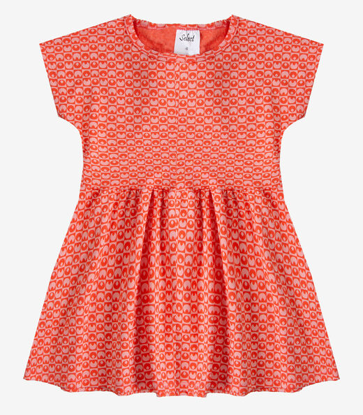 Vestido Infantil Feminino Jacquard Vegas Select Laranja