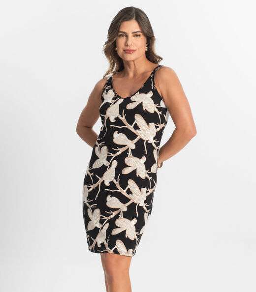 Image_Vestido Estampado Rovitex Preto