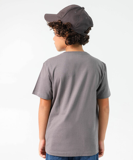Camiseta Juvenil Estampada Marisa Tam 10 a 16 Cinza