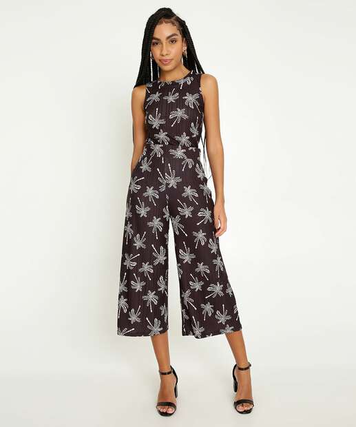 Calça Feminina Pantacourt Estampa Coqueiros Marisa