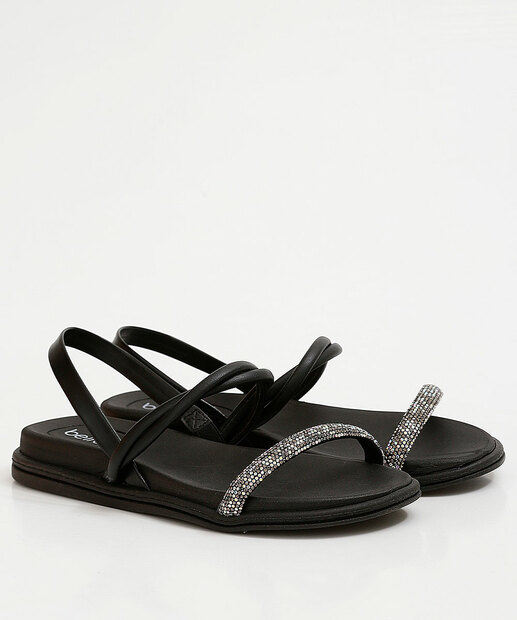 Sandália Feminina Rasteira Strass Beira Rio 