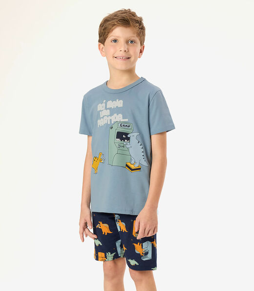 Image_Piajama Camiseta Com Bermuda Infantil Rovi Kids Azul
