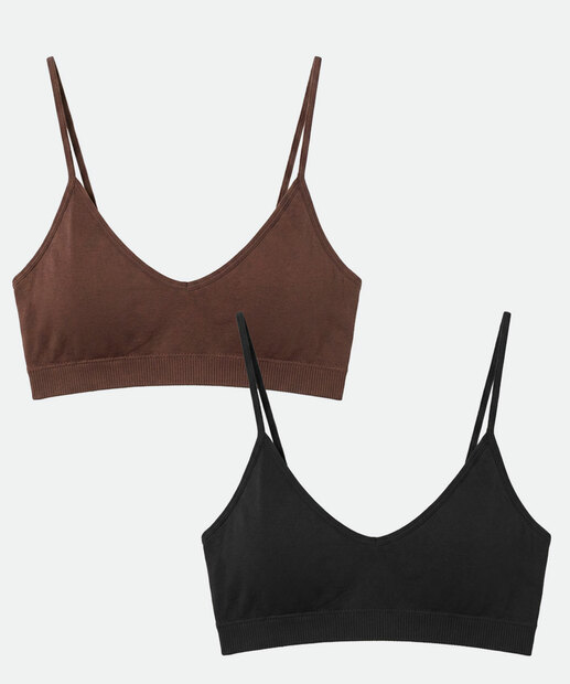 Image_Kit 2 Sutiãs Top Sem Costura Com Bojo Removível Marisa Preto