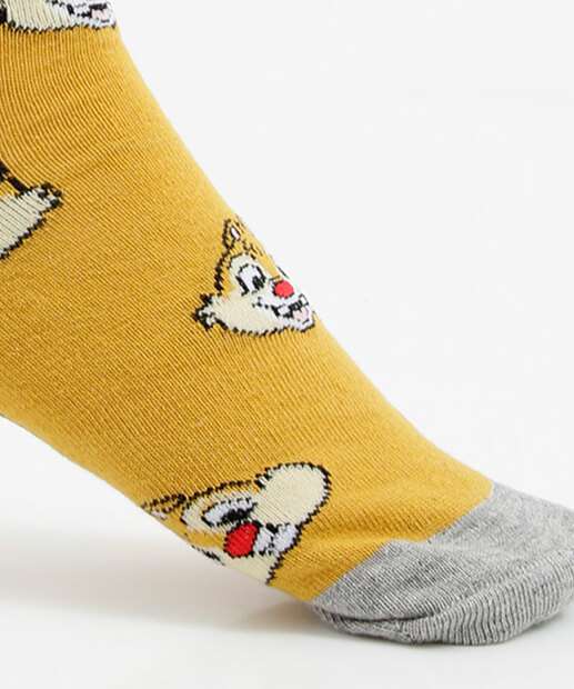 Meia Cano Longo Feminina Estampa Tico E Teco Disney