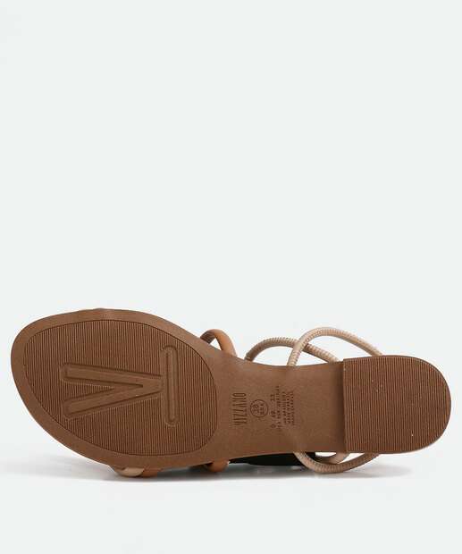 Sandália Feminina Rasteira Tiras Vizzano 