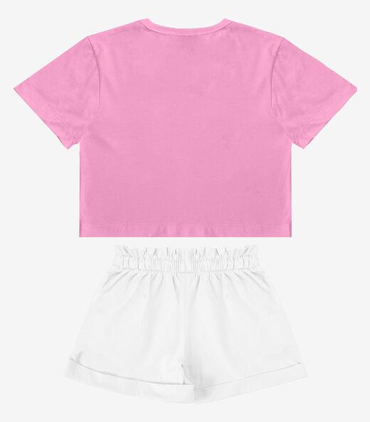 Conjunto Infantil Menina Blusa Com Shorts Select Rosa