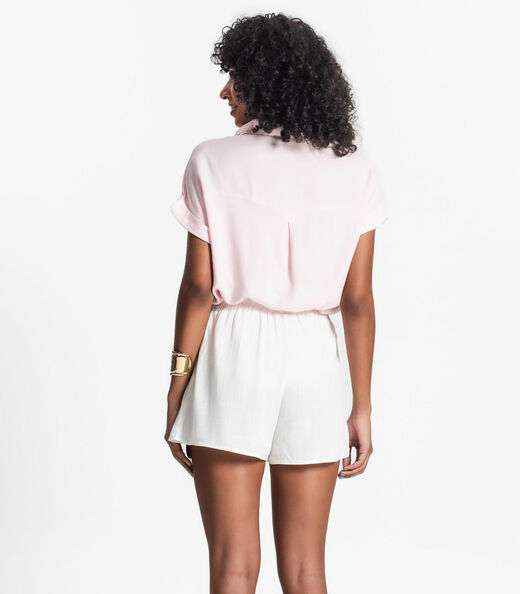 Shorts Feminino De Viscose Select Bege