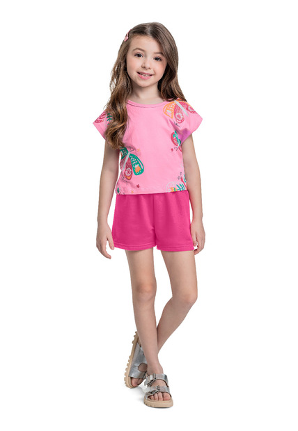 Conjunto Blusa Borboleta e Short Bee Loop