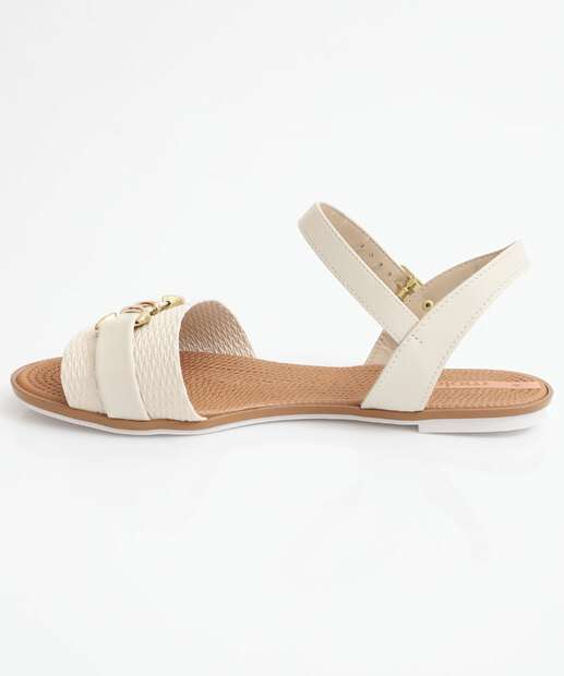 Sandália Feminina Rasteira Moleca Branco