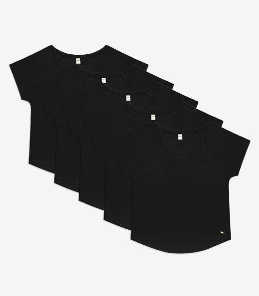 Image_Kit 5 Blusas Femininas Viscotorcion Rovitex Preto