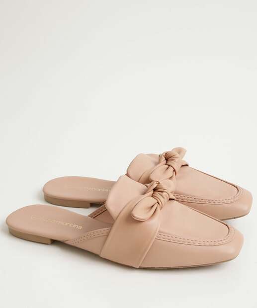 Mule Feminino Bico Quadrado Laço