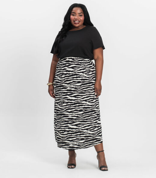 Blusa Plus Size Manga Curta Secret Glam Preto