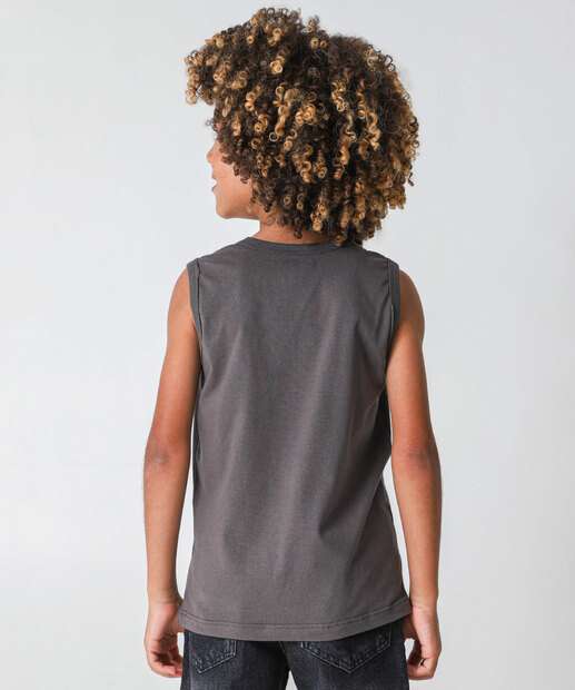 Regata Infantil Estampa Batman Tam 4 a 10 Cinza