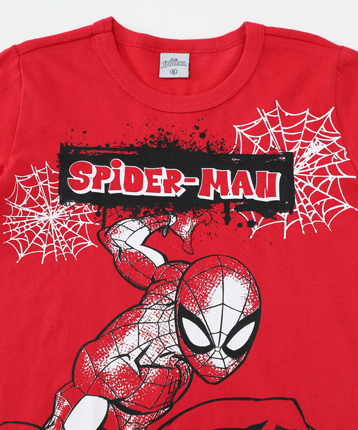 Camiseta Infantil Homem Aranha Tam 4 a 10 Vermelho