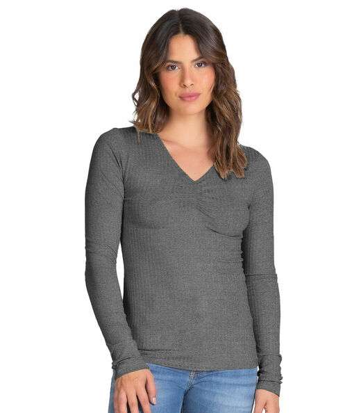 Blusa Feminina Canelada Select Cinza