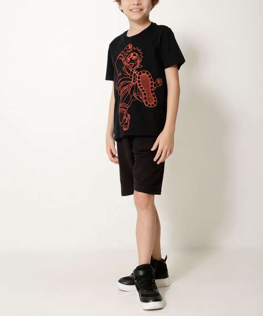 Camiseta Infantil Estampa Frontal Naruto Tam 4 a 10