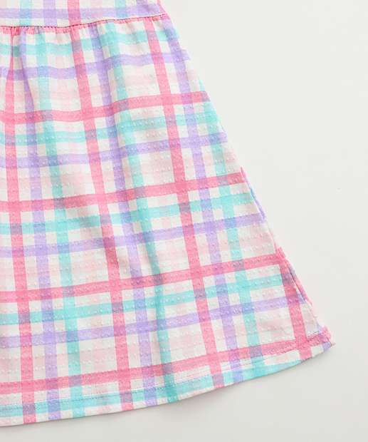Vestido Infantil Xadrez Babado Marisa Tam 1 a 3 Off White