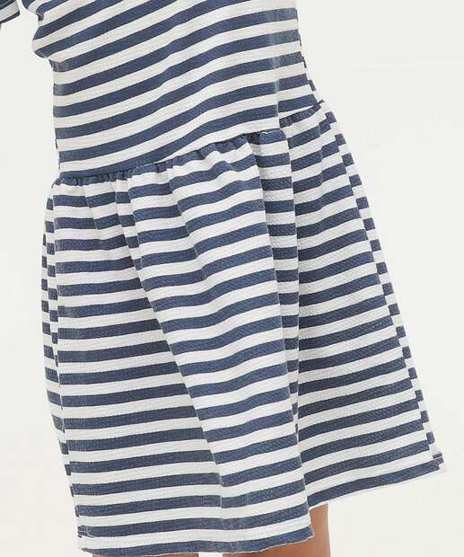 Vestido Infantil Listrado Paetês Marisa Tam 4 a 10