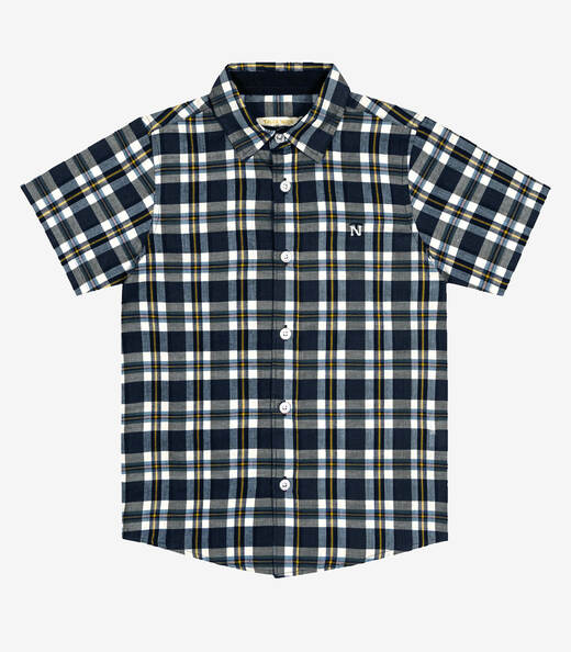 Image_Camisa Infantil Masc Tricoline Xadrez Trick Nick Azul