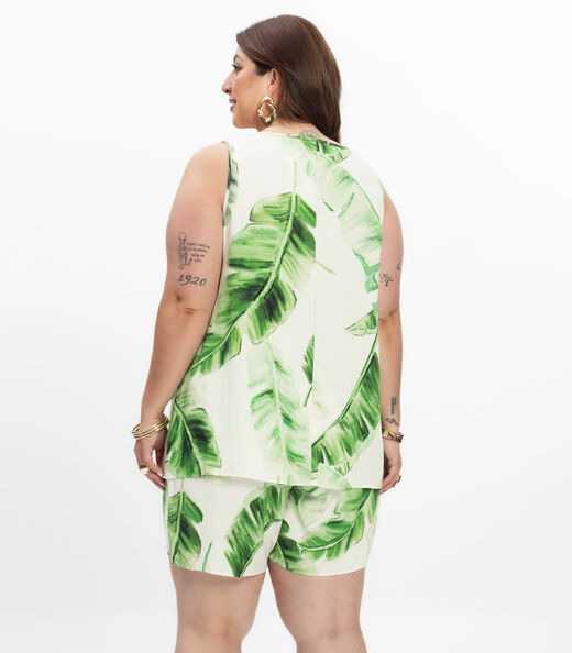 Shorts Saia Feminino Plus Size Secret Glam Bege