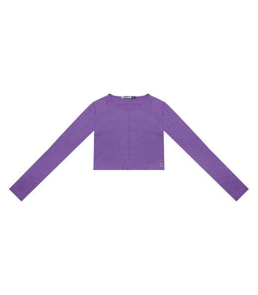 Blusa Cropped Juvenil Manga Longa Minty Roxo