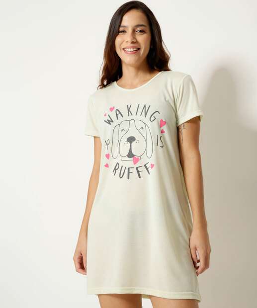 Camisola Estampa Cachorro Manga Curta Marisa