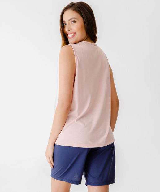Pijama Feminino Bordado Marisa Rosa