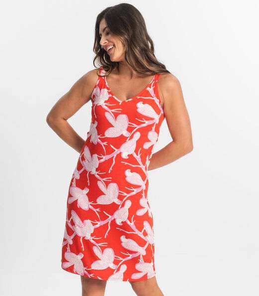 Vestido Estampado Rovitex Rosa