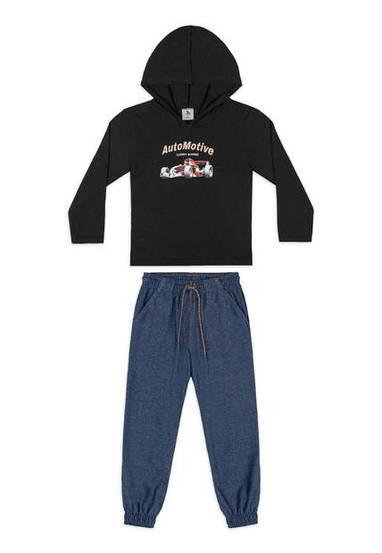 Conjunto Camiseta Capuz Calça Quimby