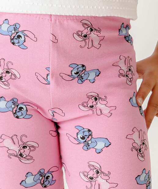 Bermuda Infantil Ciclista Stitch Disney Tam 4 a 10