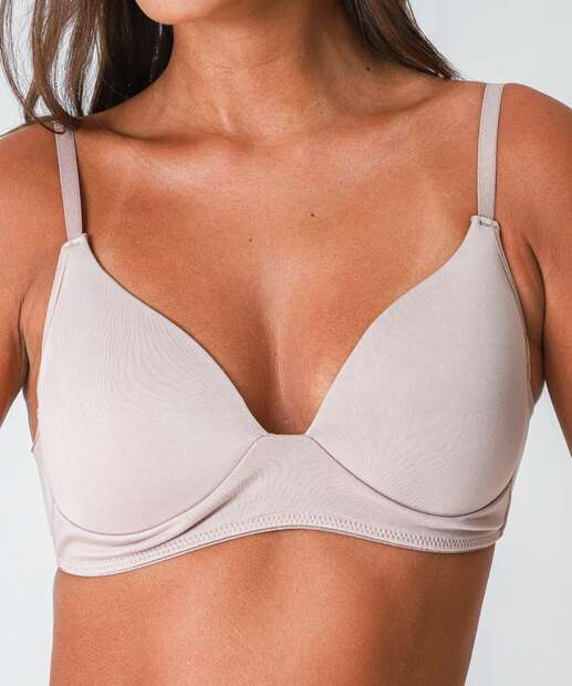 Sutiã Triângulo Com Bojo Marisa Bege