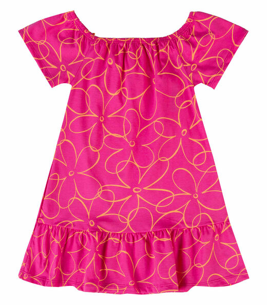 Vestido Infantil Estampado Infinita Cor Rosa