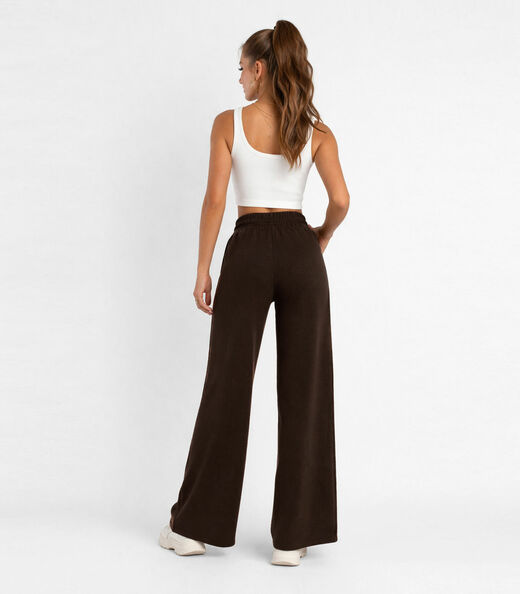 Calça Feminina Em Lanzinha Unique Collection Marrom