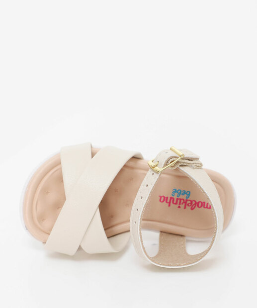 Sandália Infantil Tiras Molekinha Off White