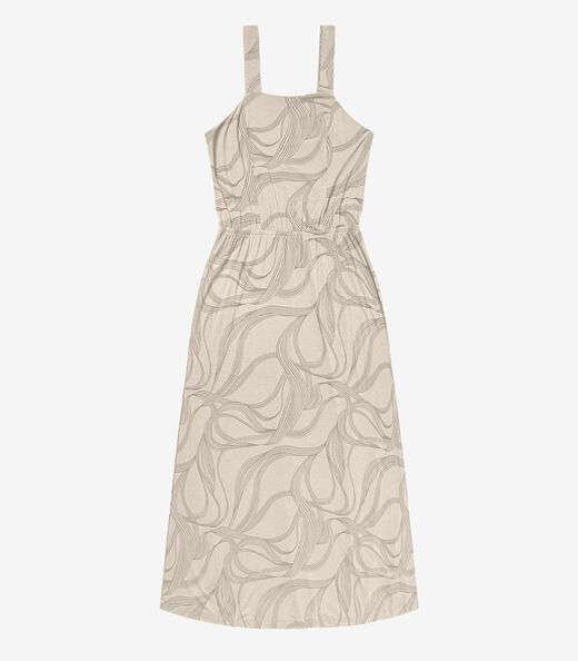 Vestido Midi em Viscotorcion Rovitex Bege