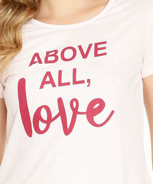 Pijama Feminino Estampa Frase Manga Curta Marisa