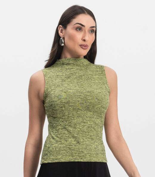 Regata Feminina com Gola Infinita Cor Amarelo