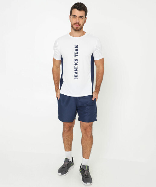 Camiseta Masculina Fitness Estampada MR Branco