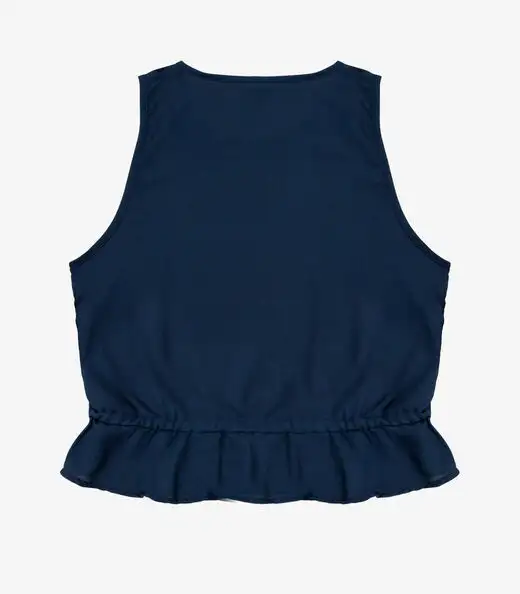 Regata Feminina em Crepe Infinita Cor Azul