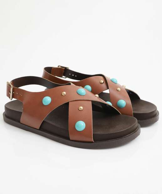 Sandália Feminina Flatform Via Uno Marrom