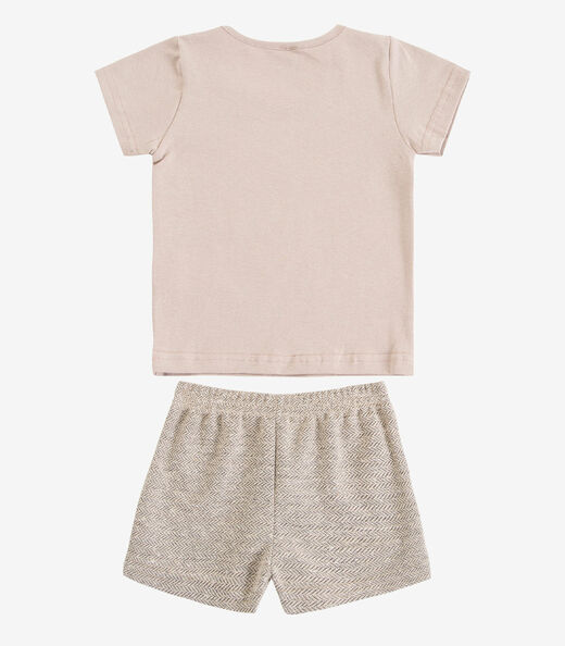 Conjunto Infantil Curto Verão Menina Select Marrom