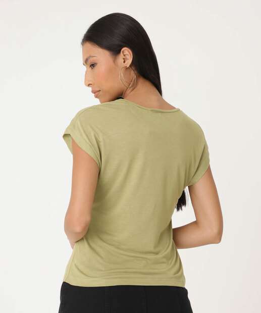 Blusa Feminina Estampa Frontal Manga Curta Marisa
