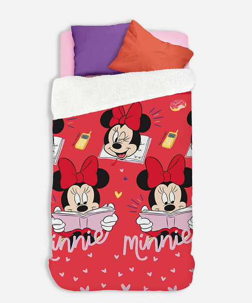 Edredom Solteiro Coberdrom Fleece Minnie Lepper 1 Peça