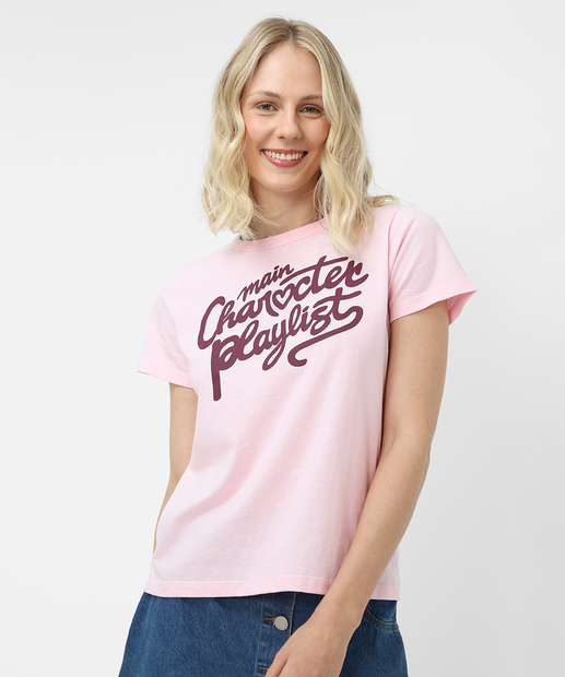Image_Camiseta Feminina Estampada Marisa Rosa
