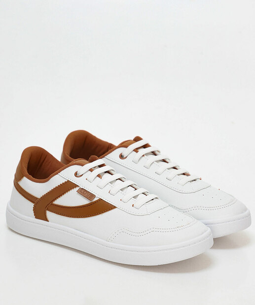 Tênis Casual Feminino Recorte Marisa Branco 