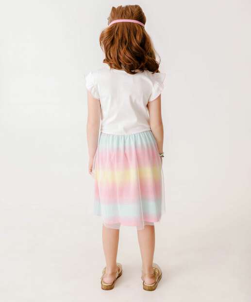 Vestido Infantil Fantasia Tule Unicórnio Marisa Tam 4 a 10