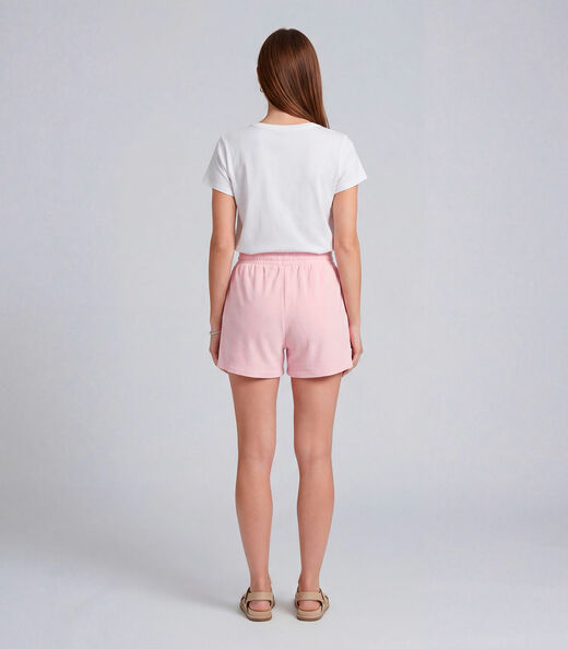 Shorts Feminino Em Plush Infinita Cor Rosa