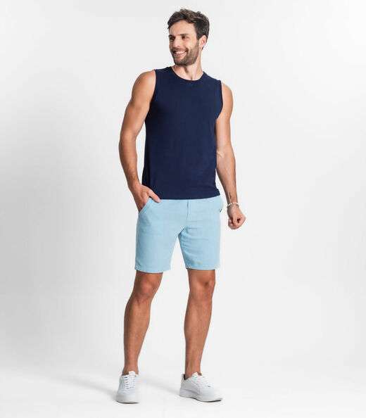 Regata Masculina Básico Meia Malha Diametro Azul