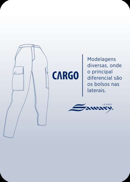 Calça Sarja Sawary Cargo - 277852