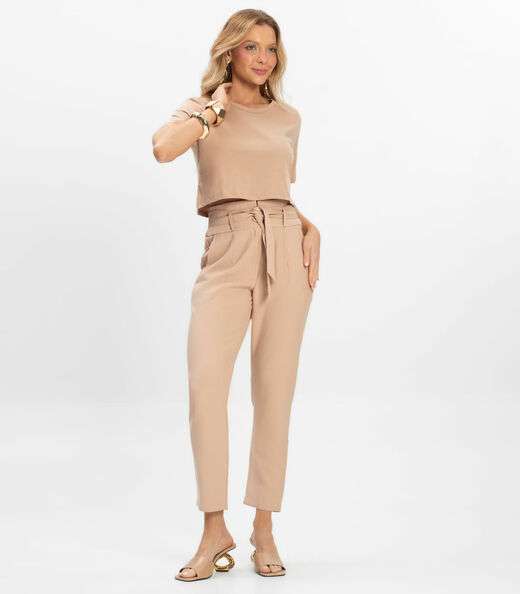 Calça Feminina Marrante Clochard Renaluci Bege